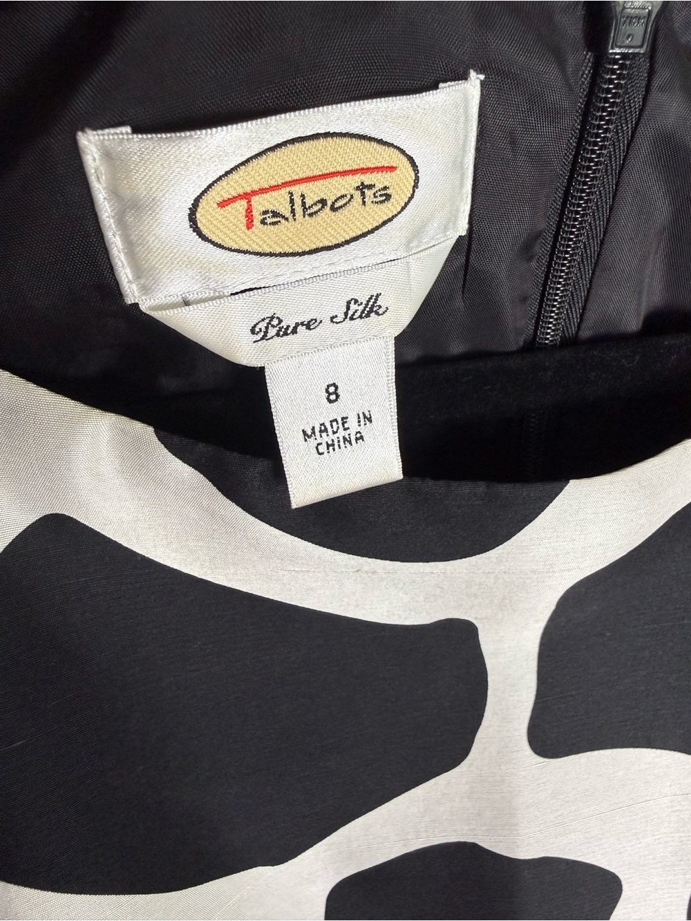 Talbots Black and White Giraffe Print Sheath Dress - Picture 3 of 8